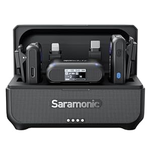 Saramonic BLINK500B2+ Wireless Lavalier Microphone for iPhone Android Type-C Smartphone Camera, 492ft Range, 20h Battery Life, Clip on Wireless Lapel Mic for Live Streaming Video Conference Recording
