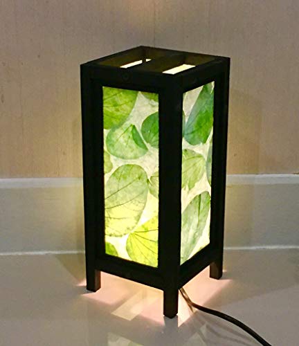 Green Leaf Lamp Real Alibangbang Leaves Handmade Asian Oriental Lamp Mdf Wood Light Night Lamp Shade Table Desk Art Gift Home Vintage Bedroom Bedside Garden Living Room #TOP4
