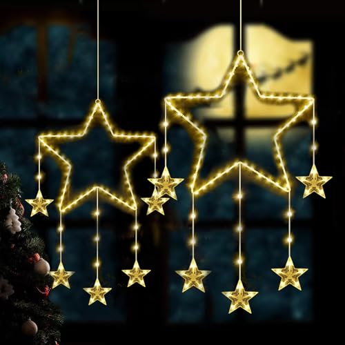 DAZZTIME LED Sterne Weihnachtsbeleuchtung,2 Stück...
