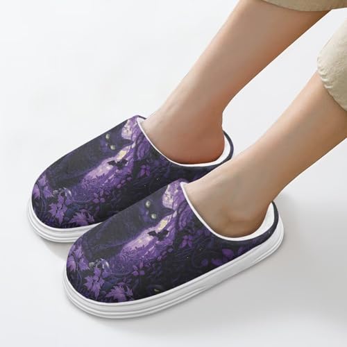 Memory Foam Slippers for Women and Men,Unisex-Adult Fuzzy Flat Slides for All Saints' Day3