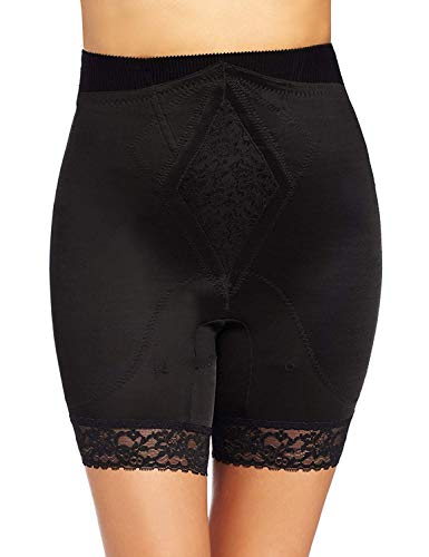 Rago Women's Plus-Size Hi Waist Long Leg Shaper, Black, 4X-Large (38)
