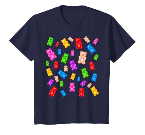 Gummy Bear Candy Mix T-Shirt, Youth, Navy Blue, Small