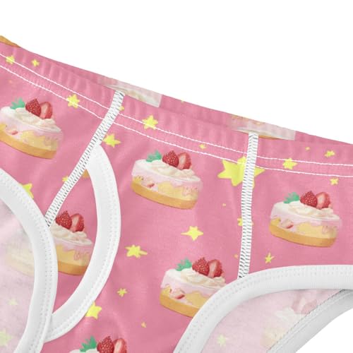 Wusikd Strawberry Boys' Underwear Cotton Cakes Pink Boys Briefs Soft Toddler Underwear 2T4
