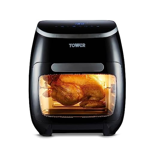 Tower T17076 Freidora de Aire Xpress Pro Combo 10 en 1: Air Fryer Digital con Circulación de Aire Rápida y Temporizador de 60 Minutos: Freidora Sin Aceite de 11 L, 2000 W, Negro