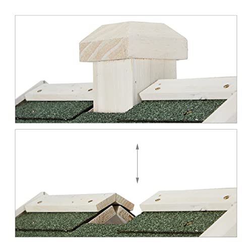 Relaxdays Mangiatoia per Uccelli, Treppiede, Tetto...