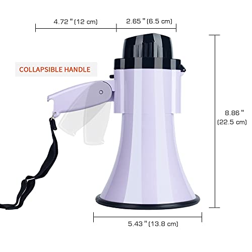 30 Watt Power Portable Megaphone Bullhorn Speaker Voice, Siren/Alarm And 240S Recording With Volume Control And Strap (Purple) #TOP6