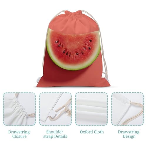 Drawstring Backpack Foldable Draw String Bags Watermelon Slice Sackpack Sports Gym Bag for Shopping Yoga4