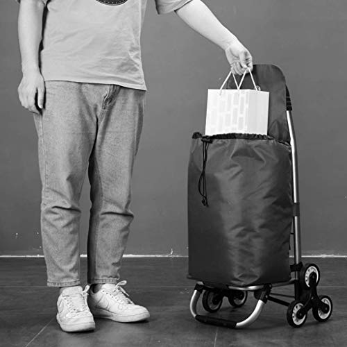 Faltbarer Einkaufswagen, Treppenklettern, Einkaufstrolley mit 6 Rädern, 2,2 kg, leichte Aluminiumlegierung… – Bild 8