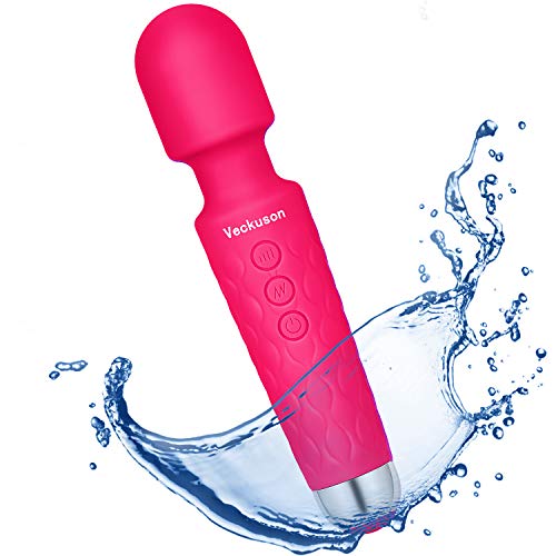 Cordless Wand Massager, Rechargeable Waterproof Massager for Women,8 Powerful Speeds 20 Vibration Pattern