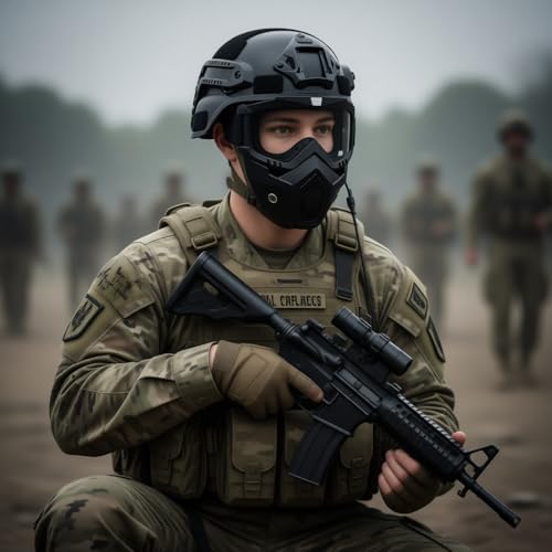 Image of Paintball Mask Anti Fog,Tactical Full Face Mask Ski Mask Goggles Detachable Adjustable,Motorcycle Riding Face Protection