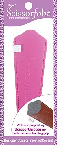 Scissors sheaths by SCISSORFOBZ with ScissorGripper for Large Scissors - Designer Scissor Covers Holders for Embroidery Sewing Quilting - Quilters sewers Gift - Beautiful Pink. Scissors sheaths by SCISSORFOBZ with ScissorGripper for Large Scissors - Designer Scissor Covers Holders for Embroidery Sewing Quilting - Quilters sewers Gift - Beautiful Pink.