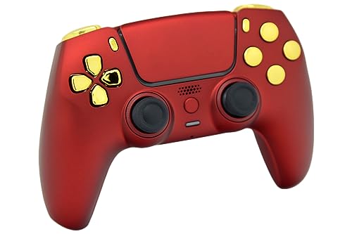 Image of Custom Controllerzz Custom Wireless Controller Compatible with PS5 - Multiple Designs Available (Red & Gold Chrome)