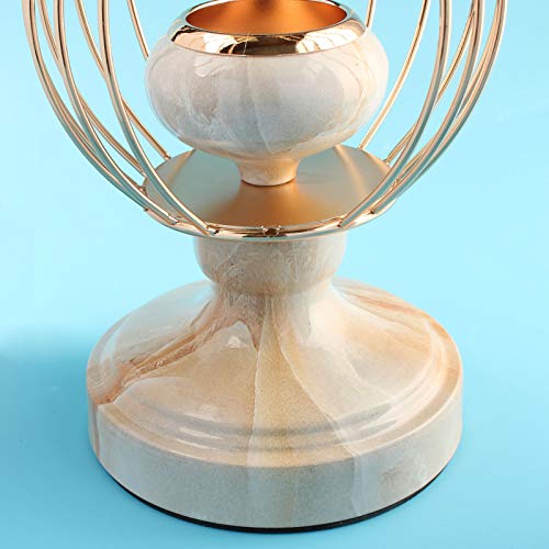 Xinkulas 13 Inches Decorative Hanging Golden Metal Candle Holders With Marble Pattern Iron Art Wedding Dining Room Centerpieces Candlesticks Set Of 2 (Drop Shape) #TOP4