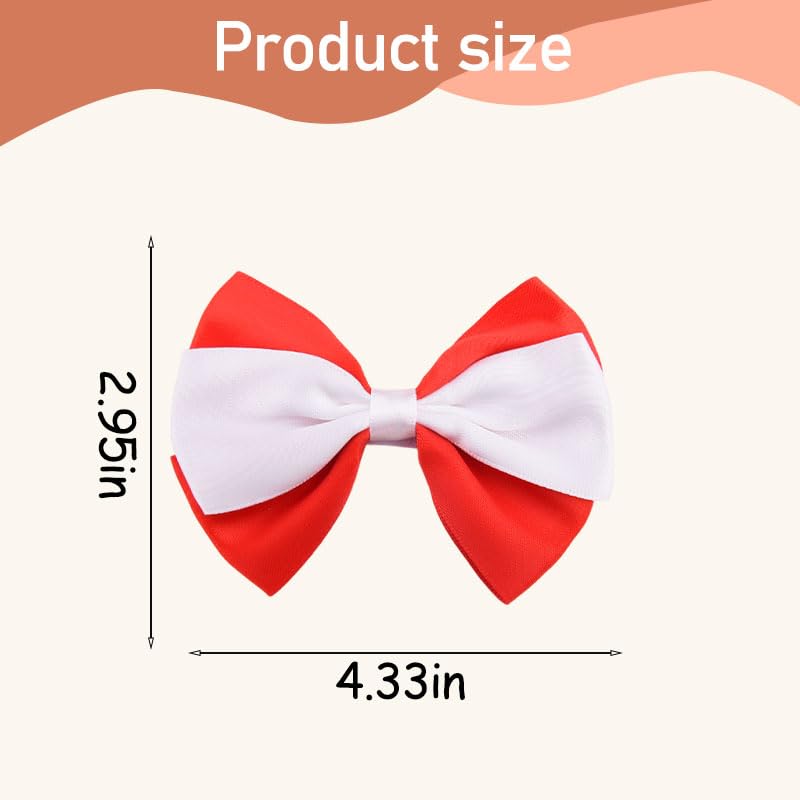 Pliwcas Pinza para el cabello tipo lazo en capas roja y blanca para niñas miniatura 4