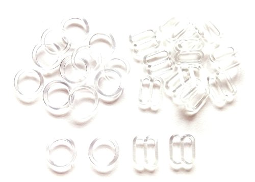 50 Set Clear Bra Strap Rings and Slider Findings for children closure Size 6 Mm
