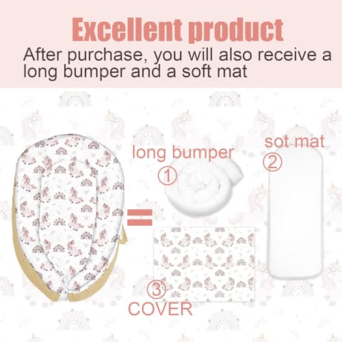 Image of Baby Lounger for Newborn Cover - Newborn Lounger Cover for 0-12 Months, Breathable & Portable Infant Lounger Cover - Soft Baby Floor Seat Cover for Travel, Newborn Essentials - Baby Snuggle Elephant