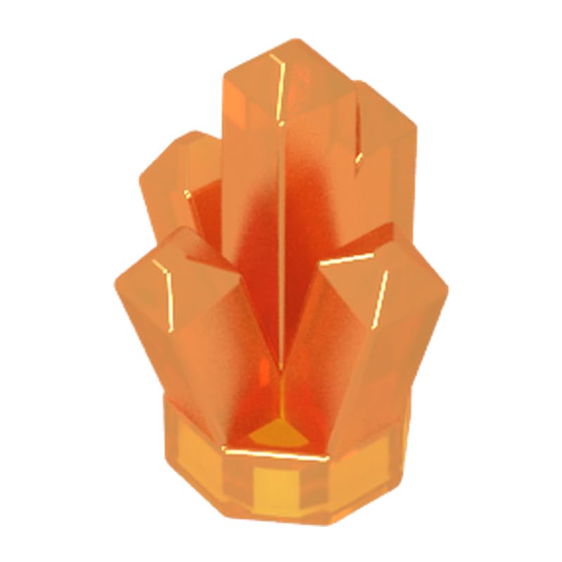 GDS-2022 Rock 1x1 Crystal 5 Point 50PCS Compatible with Lego Toy 30385 DIY Parts and MOC Components for Major Brick Brands Color:Trans Orange 182
