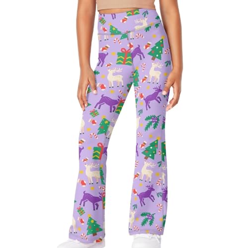 Girls Yoga Pants Flare High Waisted Wide Leg Leggings for Kids