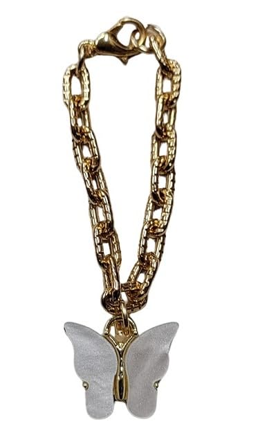 MOREL STURDY GOLD CHAIN WITH WHITE COLOR BUTTERFLY PENDANT WATCH CHARM, WATCH ACCESSORIES BEST GIFT FOR GIRL & WOMEN. (B0C5RPKYVD) Amazon Price History, Amazon Price Tracker