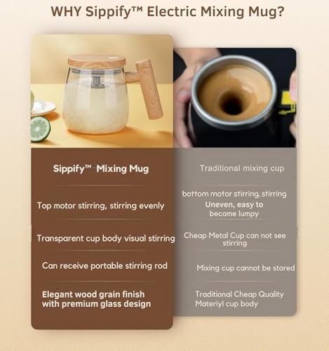Image of Electric Self Stirring Coffee Mug, High Speed Rechargeble Mixing Cup for Effortless Mixing, Coffee Frother Maker Mug, Automatic Blending for Milk /Protein Powder Home /Office /Travel 400 ML