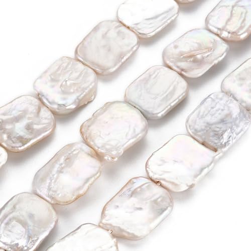 PONABEADIY 1 Caja 21 unidades Cuentas de perla barroca rectangular Perlas irregulares Hawái Oceánicas naturales de agua dulce cultivadas Sin teñir Perlas sueltas Cuentas espaciadoras Encanto para hace