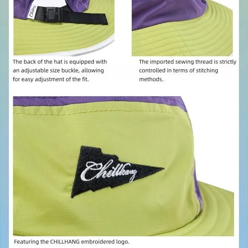 Image of Color-Blocked Fisherman Style Sun Hat for Outdoor Camping, Surfing & Vacations - Wide Brim, UV Protective, Anti-Slip