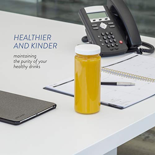 Paksh Novelty Travel Glass Drinking Bottle Jar 16 Ounce [12 Pack] Plastic Airtight Lids, Reusable Glass Water Bottle For Juicing, Smoothies, Kombucha, Tea, Milk Bottles, Homemade Beverages Bottle, #TOP3