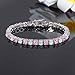 CiNily Tennis Bracelet for Women Opal Pink Topaz Bracelet 18K White Gold Plated Women Jewelry Gemstone Bracelet 7 5/8
