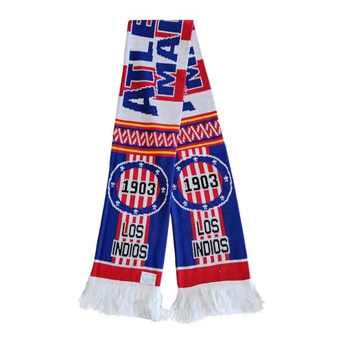 Atletico Madrid Scarf | Soccer Fan Scarf | Premium Acrylic Knit, Red, Regular