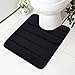 Produktbild Homaxy Memory Foam rutschfeste Weiches Vorleger Toilette mit Ausschnitt 50 x 60 cm, Saugfähig Badematte Stand WC, Waschbar Badteppiche für WC, Schwarz