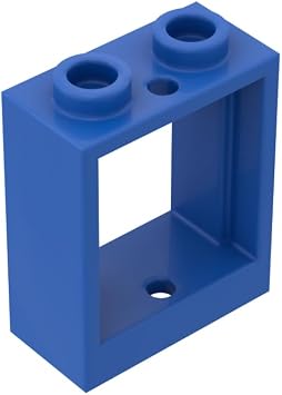 Gobricks GDS-783 60592 79128 Window 1x2x2 Flat Front, Blue, 10 pcs | Compatible with LEGO bricks. MOC components for major building brands, consistent color matching.
