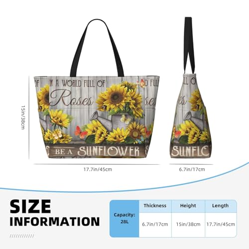 Be A Sunflower Butterfly Large Capacity Waterproof Beach Travel Bag With Multiple Pockets - Sandproof Tote For Swimming & Camping4