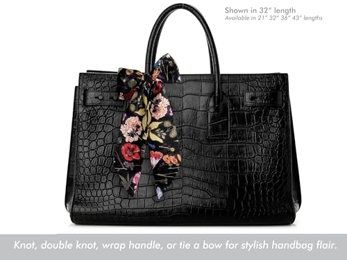 Liberty London Purse, Head, or Neck Scarf - "Floral Eve" Skinny Scarf - Headband, Handbag, Purse Handle - Silky Tana Lawn Cotton - Choose Length3