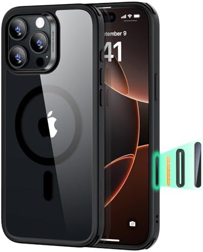 （08:00時点） ESR いPhone16Pro ケース【カメラコントロール・Magsafe対応】傷に強い背面 ワイヤレス充電 ストラップホール付き iPhone 16 Pro ケース 耐黄変 耐衝撃 iPhone 16pro対応 HaloLock搭載 ハイブリッド磁気カバー クリア_ブラック