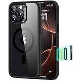 【カメラコントロール・3倍米軍MIL規格】ESR iPhone 16 Pro ケース Magsafe対応 傷に強い背面 ワイヤレス充電 ストラップホール付き 耐黄変 耐衝撃 指紋防止 滑り止め スマホケース いPhone16Pro ケース HaloLock搭載 ハイブリッド磁気 iPhone16Pro対応 クリア_ブラック