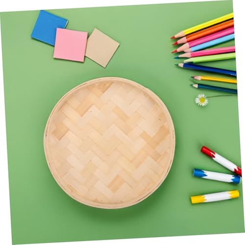 BESTYASH Handwoven Bamboo Round Tray Multipurpose Decorative Hanging Basket for Wall Art and Serving Lightweight Organic Woven Sieve for Parties Food Display and Home Decor - Image 6