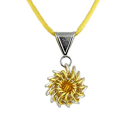 Weave Got Maille Lemon Whirlybird Chain Maille Necklace Kit with Swarovski Crystal