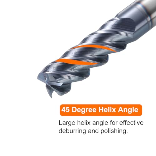 Image of HARFINGTON 2pcs Carbide Square Nose End Mill Bit 1 /2 inch Cut Dia 4 Flutes TiAlN Coated Milling Cutter for Hardened Steel Metal (1 /2 inch Shank 1-1 /2 inch Cut Length 4 inch Long 45 Degree HRC49-51)
