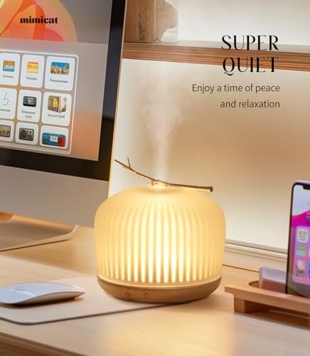 mimicat Aroma Diffuser Glass for Women: 230ML Ultrasonic Cool Mist Scent for Bedroom Office Spa - Image 5