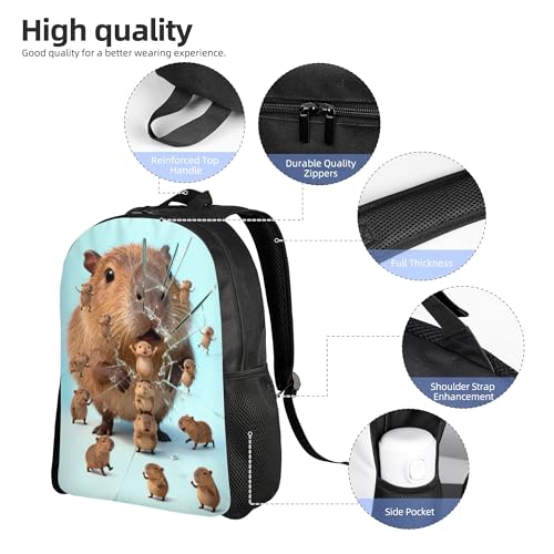 Image of Capybaras Gifts,Capybaras backpack Birthday for women,16.5in Cute College backpack bookbag men durable funny backpacks for Work Camping Travel (Capybaras)