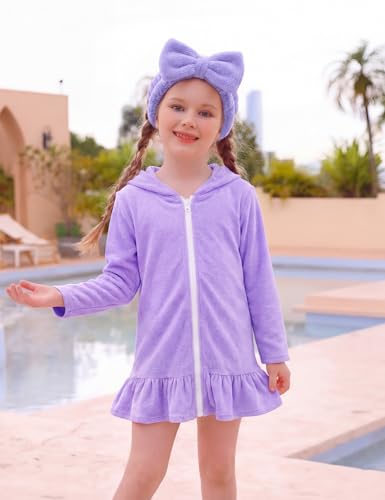 Image of Girls Swimsuits 3 Piece Bikini Bathing Suit Sets Cover-up Swimwear with Drawstring UPF 50+ Sun Protection