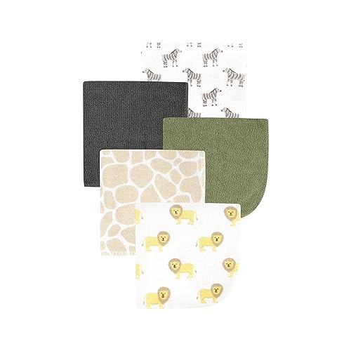 Image of Hudson Baby Unisex Baby Animal Hooded Towel 3pk and 15 Washcloths, Safari, One Size