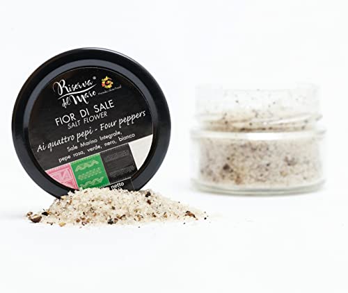 Fleur de sel de Trapani (Sicile) | Fleur de sel de mer intégrale | Fleur de sel aromatisée | 120g (4 poivres) Cover