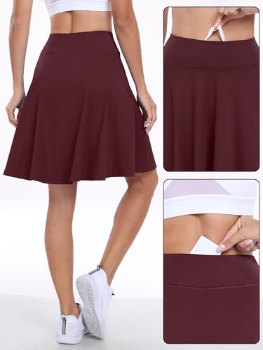 Image of ANRABESS Knee Length Skorts Skirts for Women 2026 Summer High Waisted Golf Tennis Skirt Casual Travel Built-in Shorts Clothes