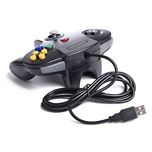 Controlador clássico N64, SAFFUN N64 com fio USB para PC, joystick, joystick de jogo com fio USB N64