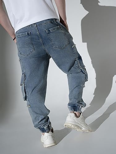 Image of Hubberholme Men's Loose Fit Cargo Jogger Jeans
