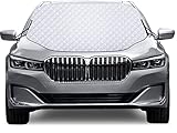 Karvipark Auto Frontscheibenabdeckung, Windschutzscheiben Abdeckung mit Magnet Fixierung, Winter Auto Scheibenabdeckung UV-Schutz Abdeckung für die Gegen Schnee, EIS, Frost, Staub, Sonne(145×118cm)