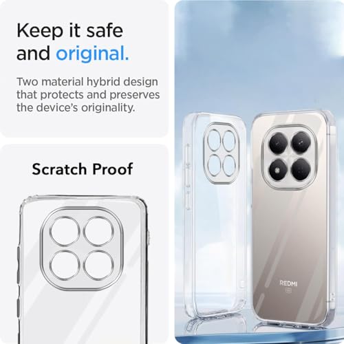 Image of Jkobi Silicone Back Cover Case for Xiaomi Redmi Note 15 Pro 5G (Clear Shockproof Case with Camera Protection | Soft and Flexible | Transparent)