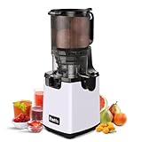 Cold Press Juicer Machines,Fretta 5.3'' Self Feeding Slow Masticating Juicers Fit Whole Fruits & Vegetable Easy Clean Juice Extractor,Tritan...