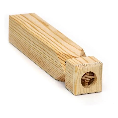 Elagon Train Whistle - Very Realistic Wooden 4 Tone Far West Train - Sounds Like the Real Thing! Natural and Unvarnished Wood, Sturdily Built Cover